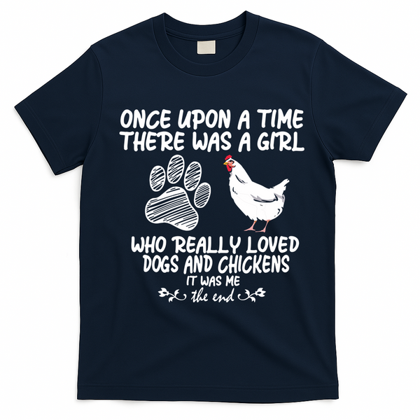 Funny Chicken Shirts For Women Funny Dog Tee Farmer T-Shirt - Navy Blue