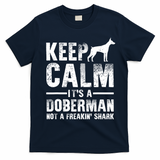 Funny Doberman Art Doberman Pinscher Dog Walker T-Shirt - Navy Blue
