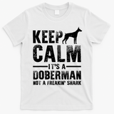 Funny Doberman Art Doberman Pinscher Dog Walker T-Shirt - White