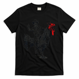 Funny Design Bachelorette Party Cool Cowboy Riding Chicken T-Shirt - Black