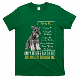 Funny Dog Dad Happy Fathers Day The Best Miniature Schnauzer Dad T-Shirt - Irish Green