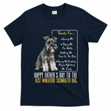 Funny Dog Dad Happy Fathers Day The Best Miniature Schnauzer Dad T-Shirt - Navy Blue
