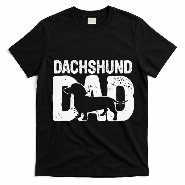 Funny Dachshund Dad Dog Lover Dachshund Father Dog Owner T-Shirt - Black