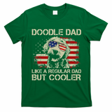 Funny Doodle Dad Goldendoodle Regular Dad But Cooler American Flag T-Shirt - Irish Green