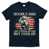 Funny Doodle Dad Goldendoodle Regular Dad But Cooler American Flag T-Shirt - Navy Blue