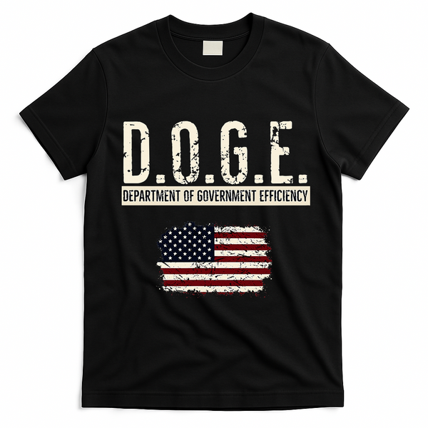 Funny Doge Department Of Government Efficiency . D.O.G.E. T-Shirt - Black