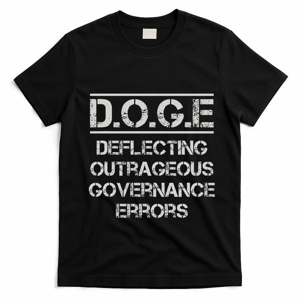 Funny Doge. Deflecting Outrageous Governance Errors T-Shirt - Black