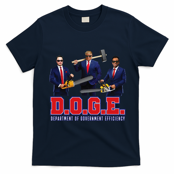 Funny D.O.G.E. (Department Of Government Efficiency) Doge Gift T-Shirt - Navy Blue