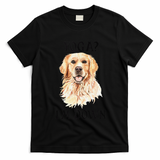 Funny Downward Facing Dog Yoga Gift With A Golden Retriever T-Shirt - Black