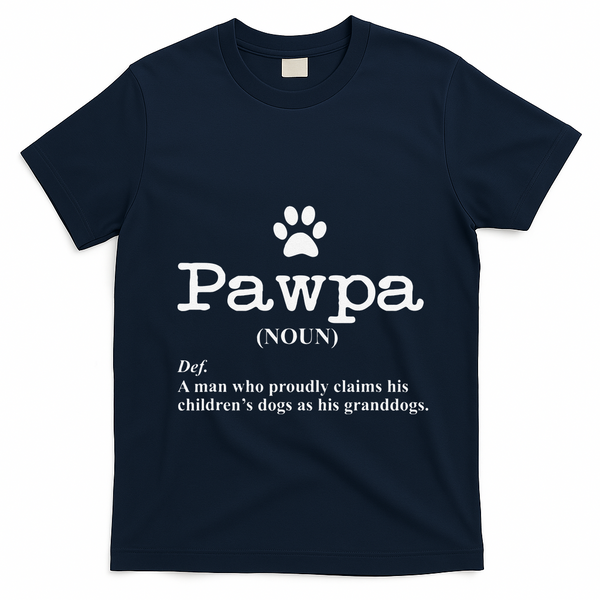 Funny Dog Grandpa Pawpa Defintion T-Shirt - Navy Blue