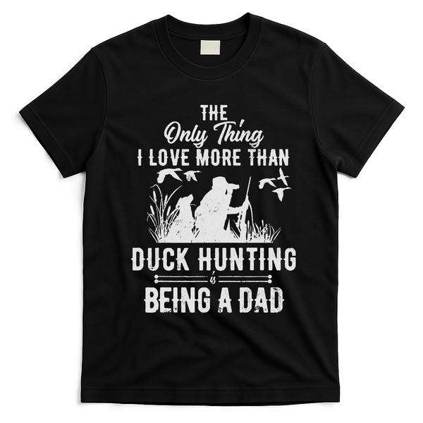 Funny Duck Hunting With Dad Dog Gift For Duck Hunting T-Shirt - Black