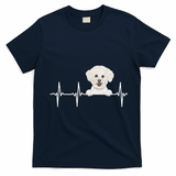 Funny Dog Heartbeat For Bichons Frise Lovers T-Shirt - Navy Blue