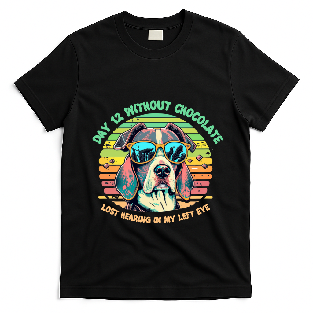 Funny Dog Hot Chocolate Milk Lovers Funny Gift T-Shirt - Black