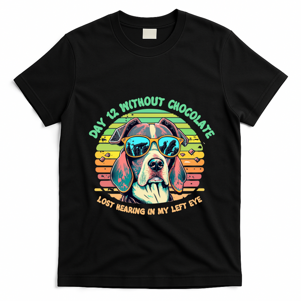 Funny Dog Hot Chocolate Milk Lovers Funny Gift T-Shirt - Black