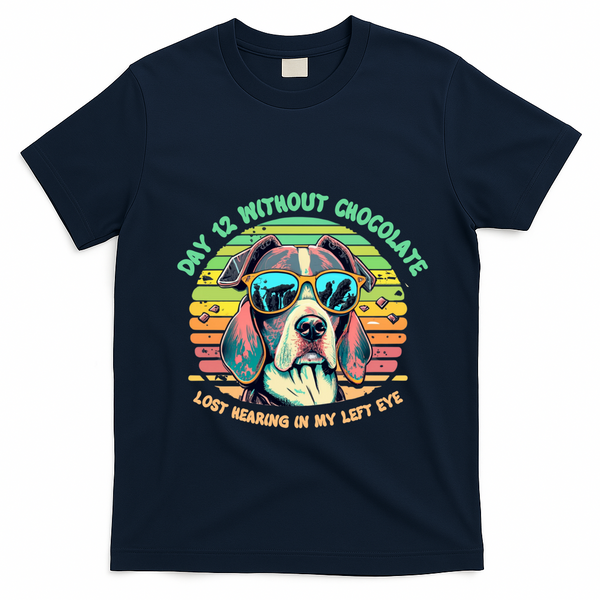 Funny Dog Hot Chocolate Milk Lovers Funny Gift T-Shirt - Navy Blue