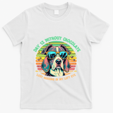 Funny Dog Hot Chocolate Milk Lovers Funny Gift T-Shirt - White