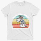 Funny Dog Mom And Yoga Lover Miniature Schnauzer Meaningful Gift T-Shirt - White