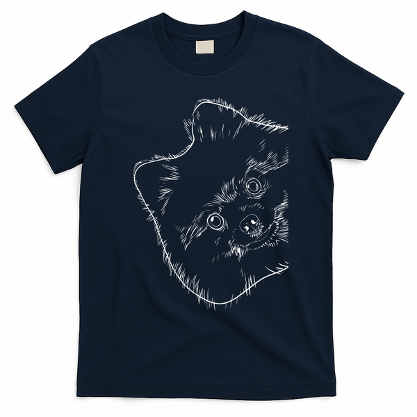 Funny Dog Pomeranian T-Shirt - Navy Blue