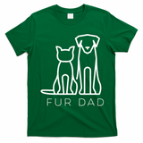 Fur Dad Pet Lover Cat Dog Dad Husband Funny Fathers Day T-Shirt - Irish Green