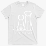 Fur Dad Pet Lover Cat Dog Dad Husband Funny Fathers Day T-Shirt - White