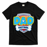 Funny Dad Patrol Dog Gift Birthday Party T-Shirt - Black