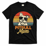 Funny Dog Pitbull Mom Pittie Mom Mother's Day T-Shirt - Black
