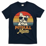 Funny Dog Pitbull Mom Pittie Mom Mother's Day T-Shirt - Navy Blue