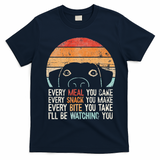 Funny Dog Retro Dog Ill Be Watching You Dog Dog Lover T-Shirt - Navy Blue