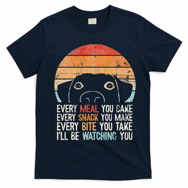 Funny Dog Retro Dog Ill Be Watching You Dog Dog Lover T-Shirt - Navy Blue