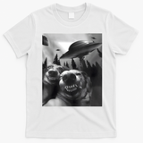 Funny Dogs Selfie With UFOs T-Shirt - White