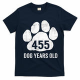 Funny Dog Years Old Vintage 65th Birthday Gag Gift T-Shirt - Navy Blue