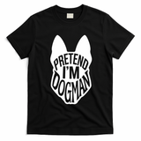 Funny Easy Adult Halloween Costumes Pretend I'm Dogman T-Shirt - Black