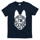 Funny Easy Adult Halloween Costumes Pretend I'm Dogman T-Shirt - Navy Blue
