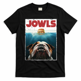Funny English Bulldog Jowls Burger Bully Dog Mom Dog Dad T-Shirt - Black