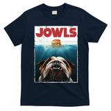 Funny English Bulldog Jowls Burger Bully Dog Mom Dog Dad T-Shirt - Navy Blue