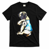 Funny English Mastiff Dog I Love Dad Tattoo English Mastiff T-Shirt - Black