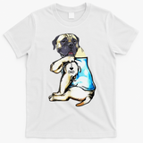 Funny English Mastiff Dog I Love Dad Tattoo English Mastiff T-Shirt - White