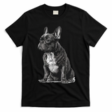 Funny French Bulldog Frenchie Black And White T-Shirt - Black