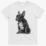 Funny French Bulldog Frenchie Black And White T-Shirt - White