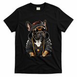 Funny French Bulldog Frenchie Rap Hip Hop R&B T-Shirt - Black