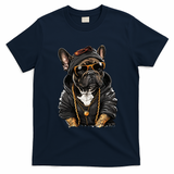 Funny French Bulldog Frenchie Rap Hip Hop R&B T-Shirt - Navy Blue