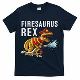Funny Firemen Firefighter Gift Dino Cool Firesaurus Rex T-Shirt - Navy