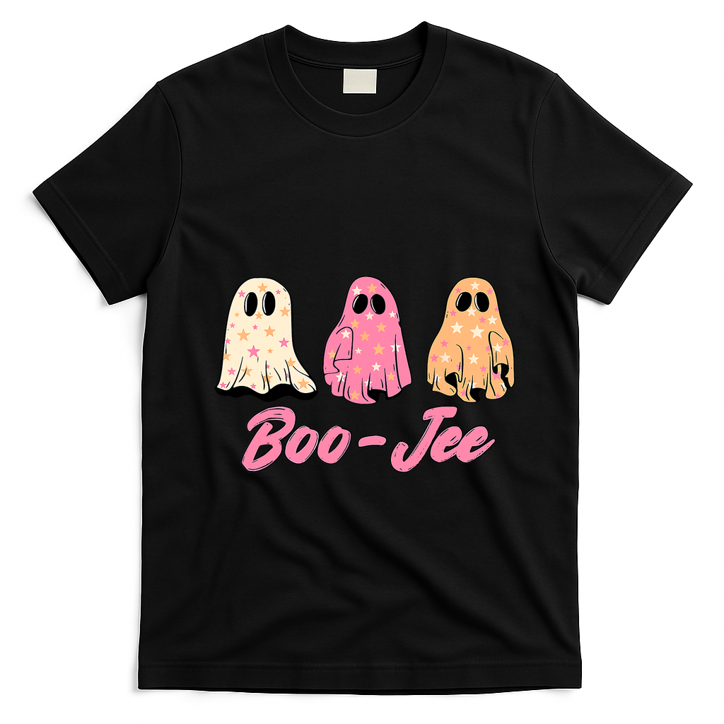 Funny Fall Halloween Ghost Boujee Boo Jee Spooky Season Cute T-Shirt - Black