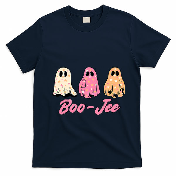 Funny Fall Halloween Ghost Boujee Boo Jee Spooky Season Cute T-Shirt - Navy Blue