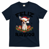 Funny Feliz Navidog Chihuahua Dog Lover Gift Christmas Cute Gift T-Shirt - Navy Blue