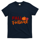Fall Festival Pumpkin Halloween T-Shirt - Navy Blue