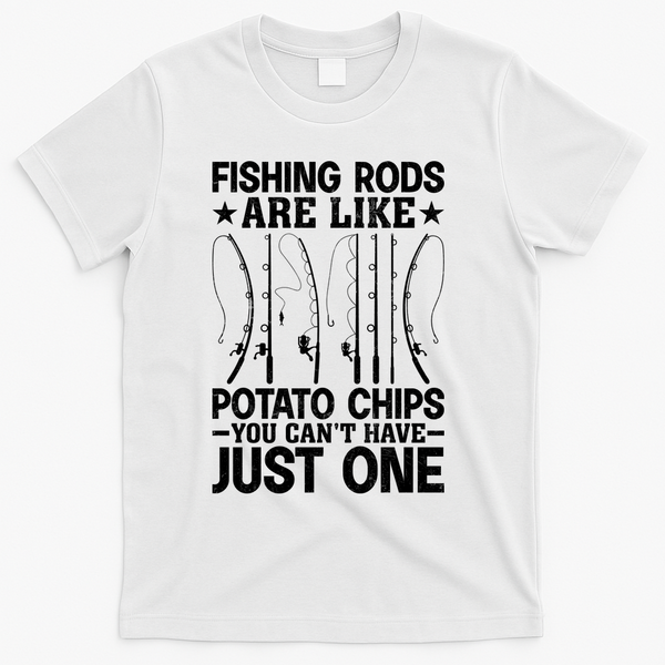 Funny Fishing Rods Fisherman Gift T-Shirt - White