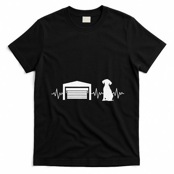 Funny Garage Door Installer Application Day Dog Garage Door T-Shirt - Black