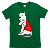 Funny Gifts Dogo Argentino Dog Tattoo I Love Fathers Day T-Shirt - Irish Green