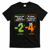 Funny Geek Math Numbers 2 Minus 4 Humor Joke T-Shirt - Black